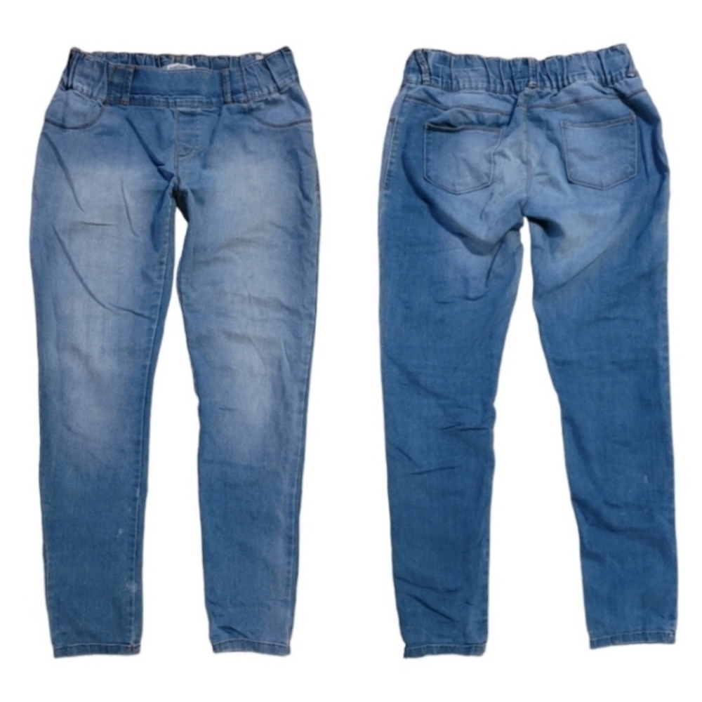 Zara Original TRF Collection Core Denim Elastic Waist Pull On Jeans Sz 8